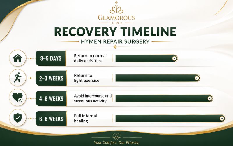 Recovery Time line of Hymen Repair surgery in Dubai at glamorous clinic